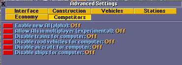 advanded settings - AI tab