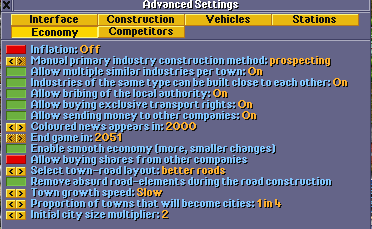 advanced settings - economy tab