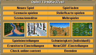 OpenTTD start menu